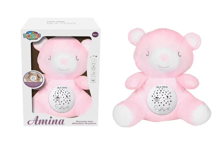 Peluche coranique veilleuse et Projection Étoilée & Détecteur de Pleurs